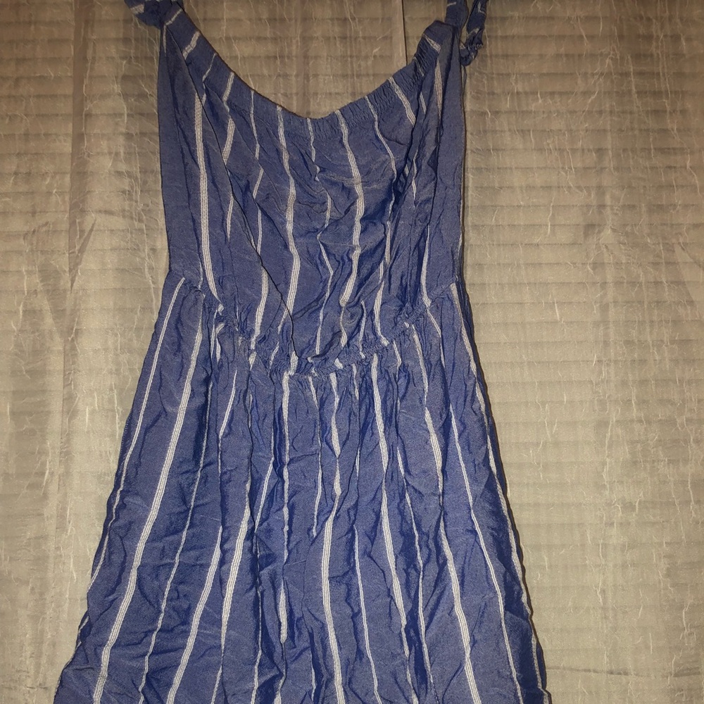 Stripped off the shoulder knee length dress